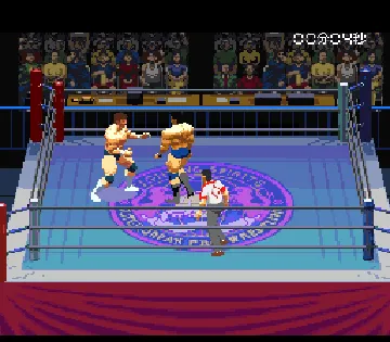 Jikkyou Power Pro Wrestling '96 - Max Voltage (Japan) screen shot game playing